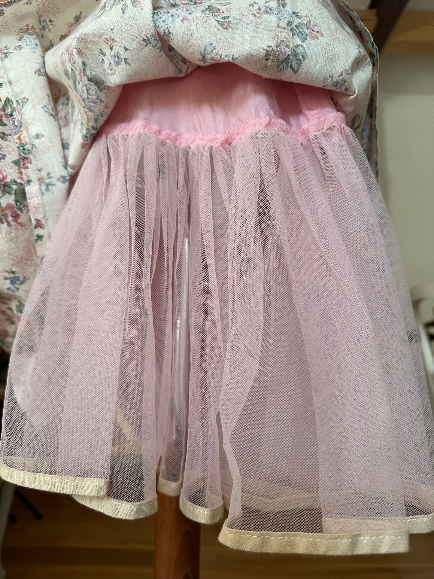 Abito Romantico Vintage Anni ‘80 Höpfner in Cotone con Fiori Tg.38/40