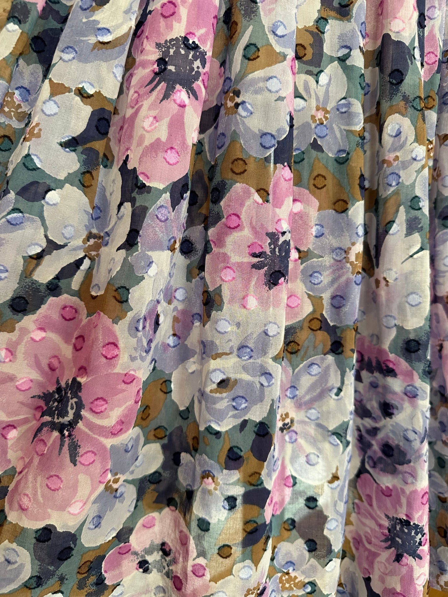 Gonna Vintage Sartoriale a Ruota Anni ‘80 in Cotone a Fiori Tg.42