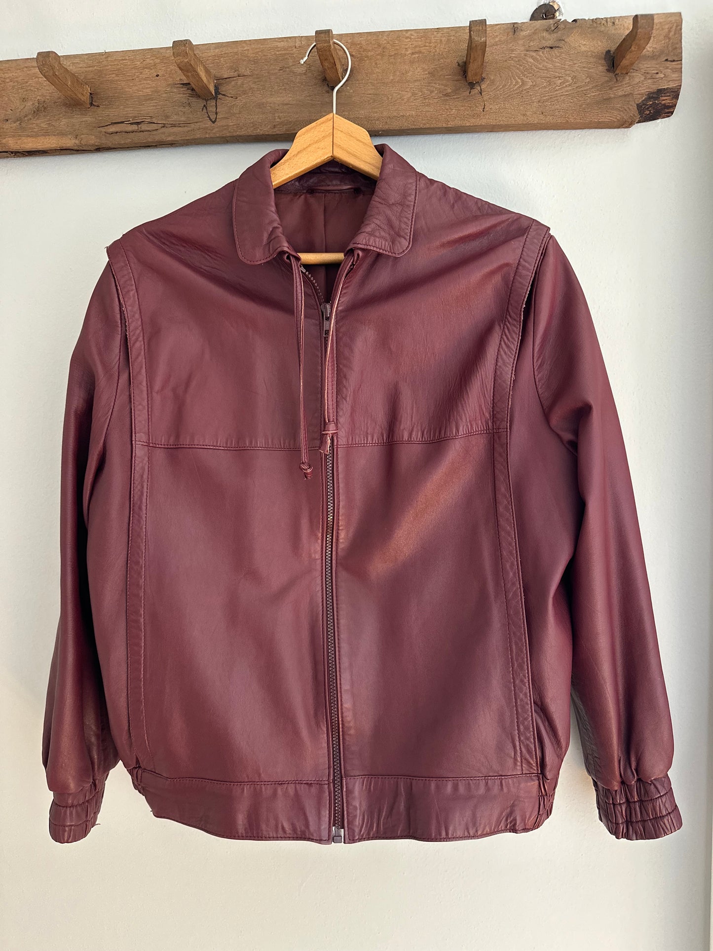 Giubbotto Vintage Anni ‘80 in Pelle Vinaccia Tg.44/46