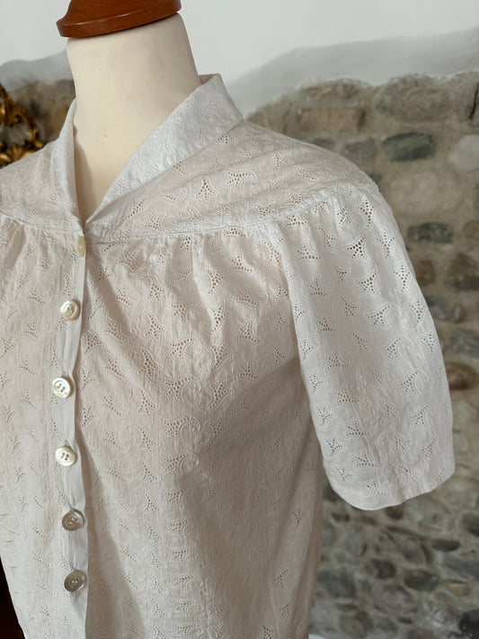 Camicia Anni ‘50 in Cotone Bianco Tg.38