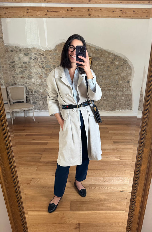 Trench ‘S Max Mara in Stuoia di Lino e Cotone Tg.46