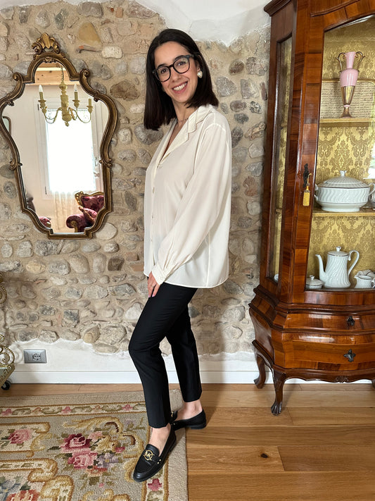 Camicia Vintage Anni ‘80 Mario Pucci Cecconi Panna Tg.46/48/50