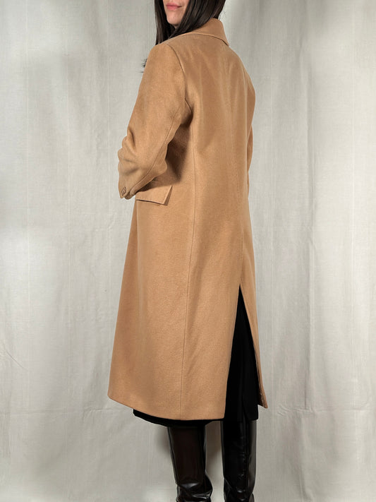 Cappotto Vintage Anni ‘90 Superior in Lana e Cachemire Cammello