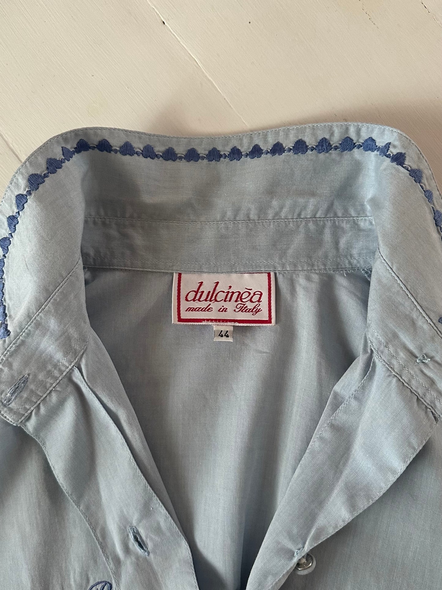 Camicia Vintage Anni ‘90 Dulcinèa in Cotone Azzurro Tg.44/46/48
