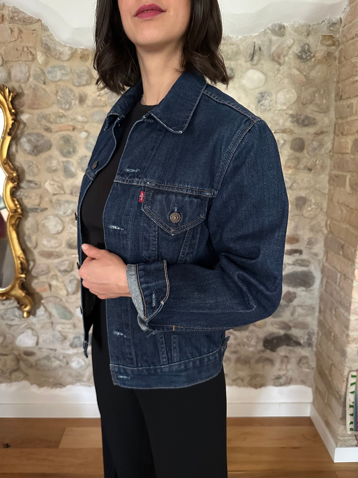 Giacca Levi’s in Jeans Anni 2000 Blu Scuro Tg.40/42