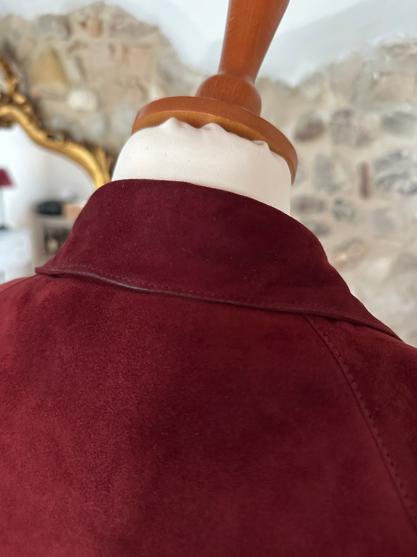 Giubbotto Prada Anni 2000 in Pelle Scamosciata Bordeaux Tg.40/42