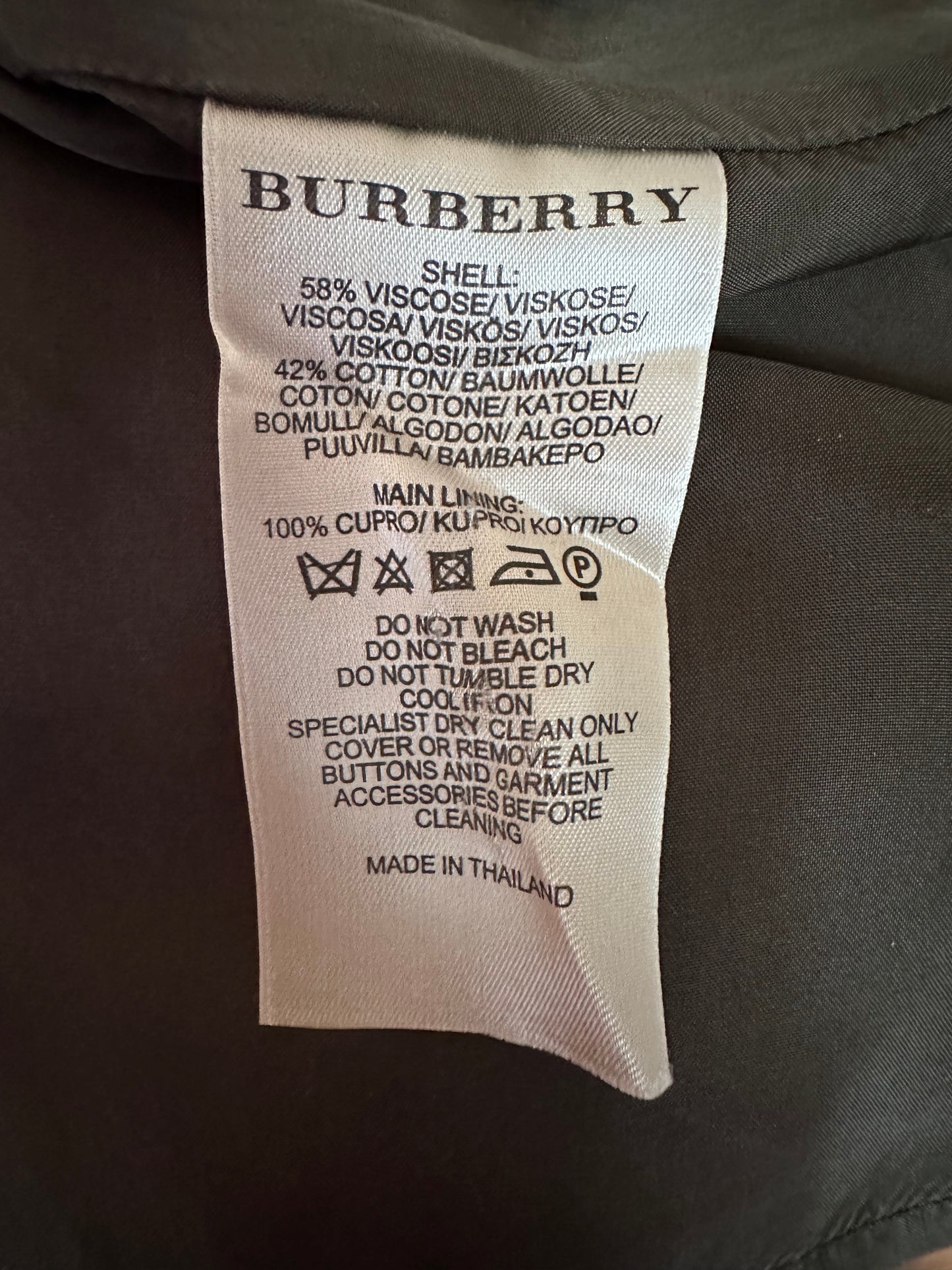 Abito Burberry Brit Verde Militare Tg.40/42