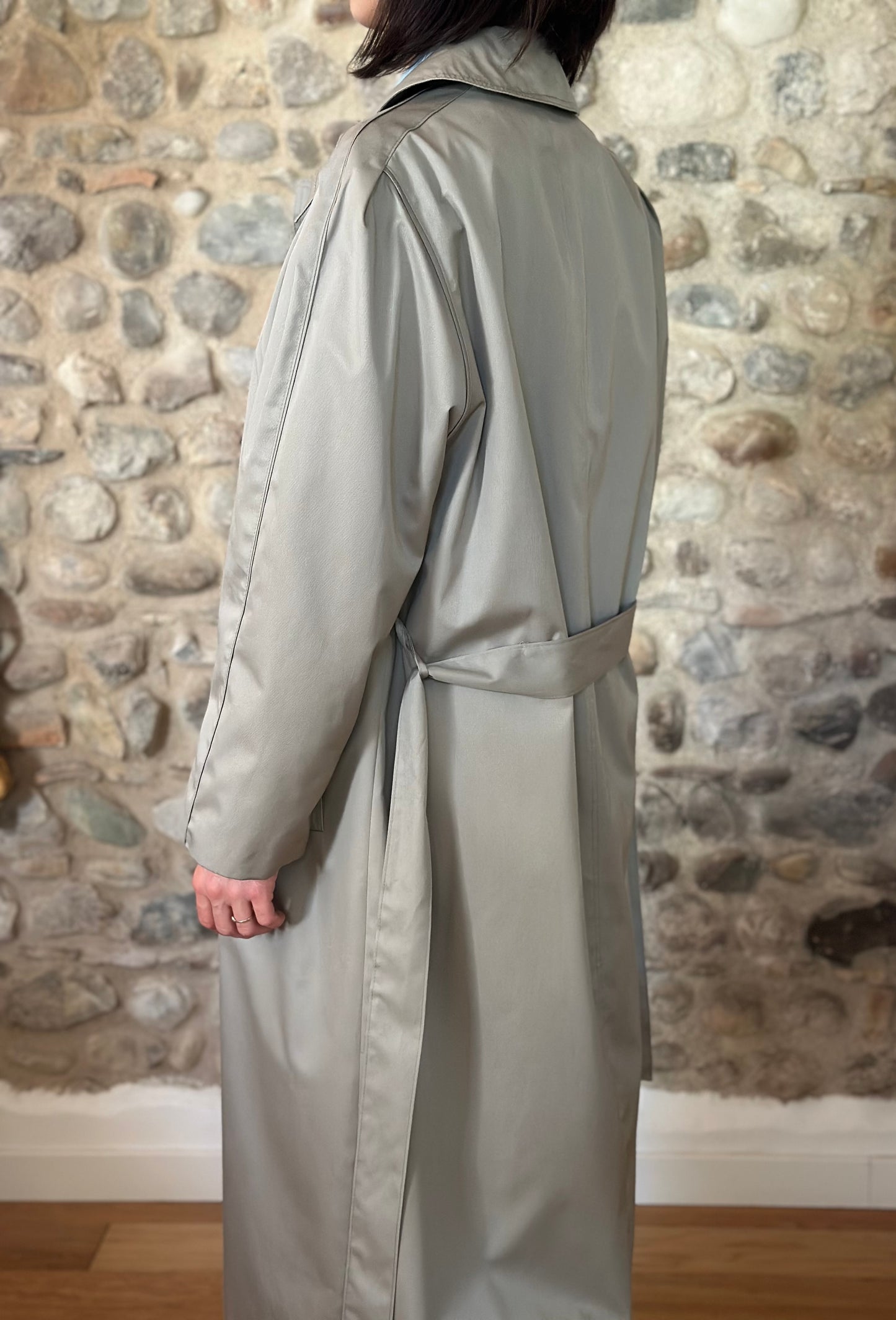 Trench Lungo Vintage Nino Anni ‘80 Grigio Perla Tg.fino 50