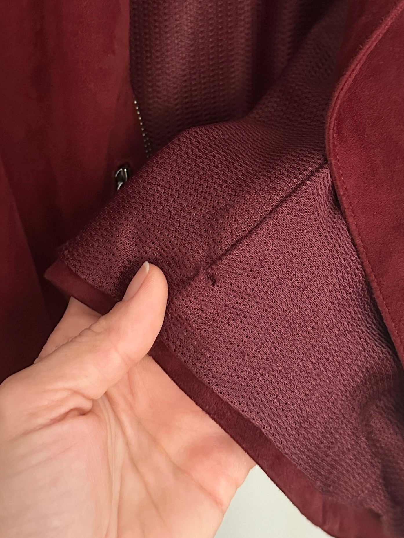 Giubbotto Prada Anni 2000 in Pelle Scamosciata Bordeaux Tg.40/42