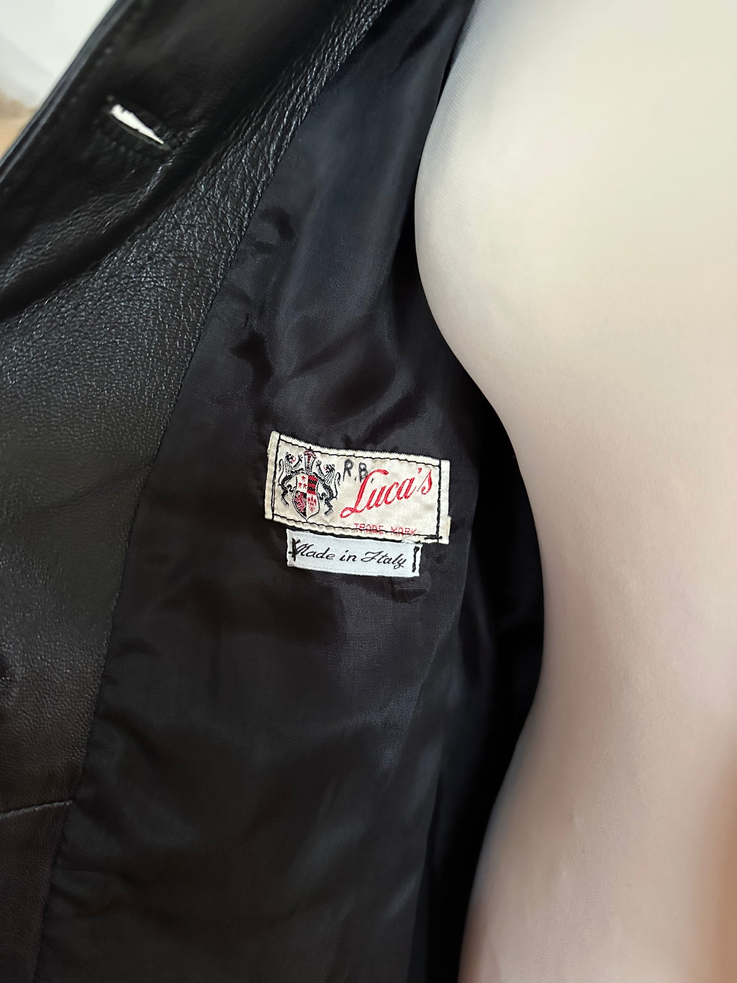 Giacca Vintage in Pelle Nera Tg.40/42