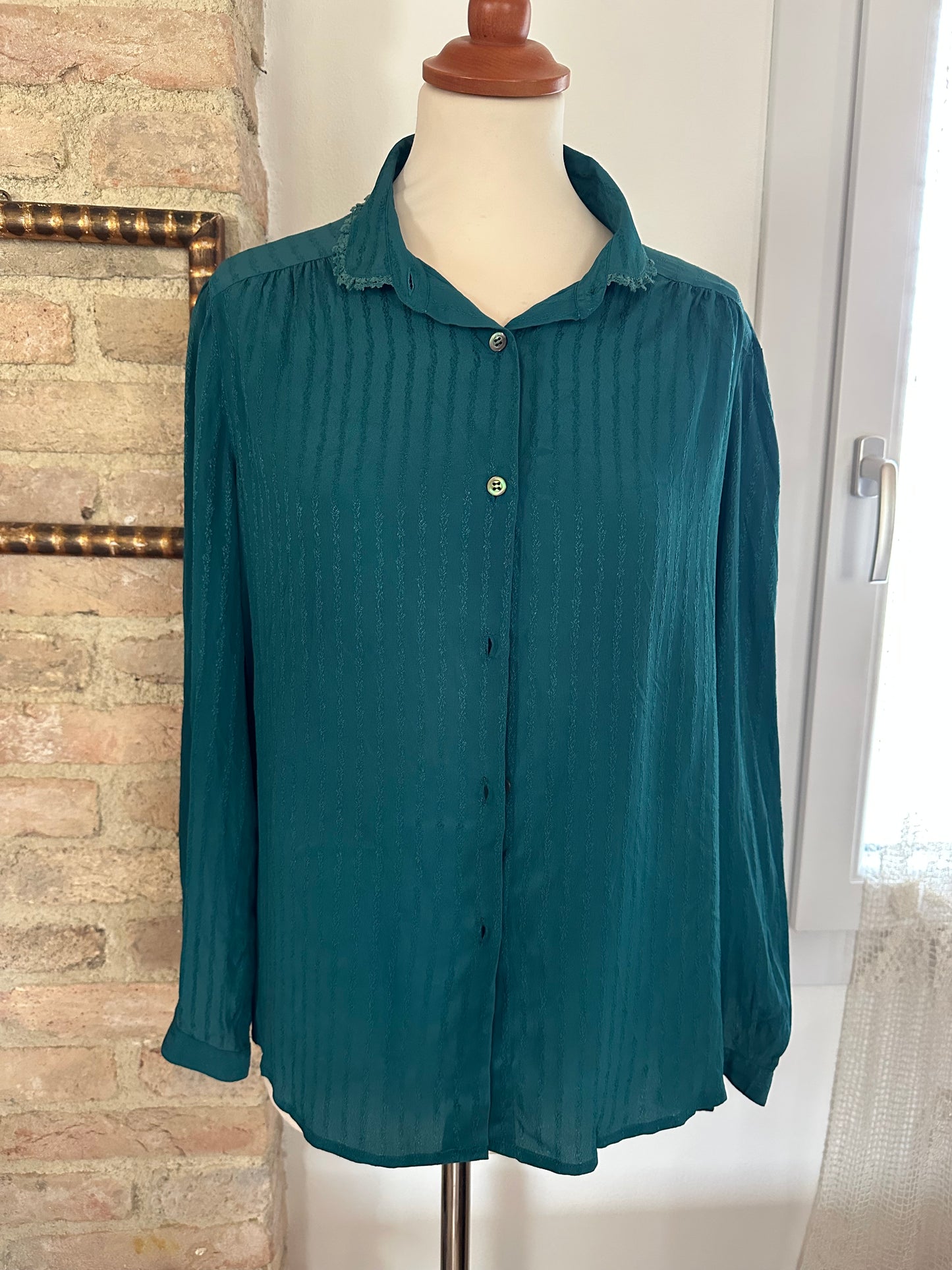 Camicia Marina Rinaldi Vintage Misto Seta Tg.46/48