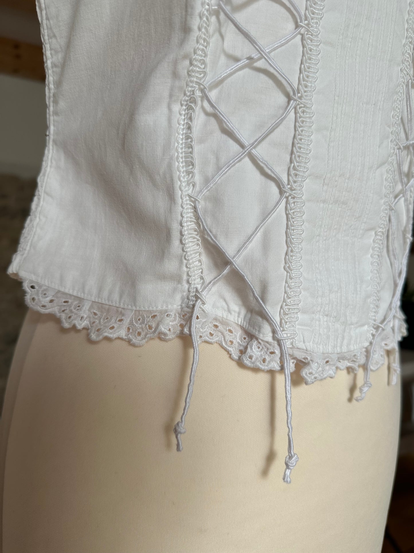 Top Corpetto Anni ‘90 in Cotone Bianco Tg.44/46