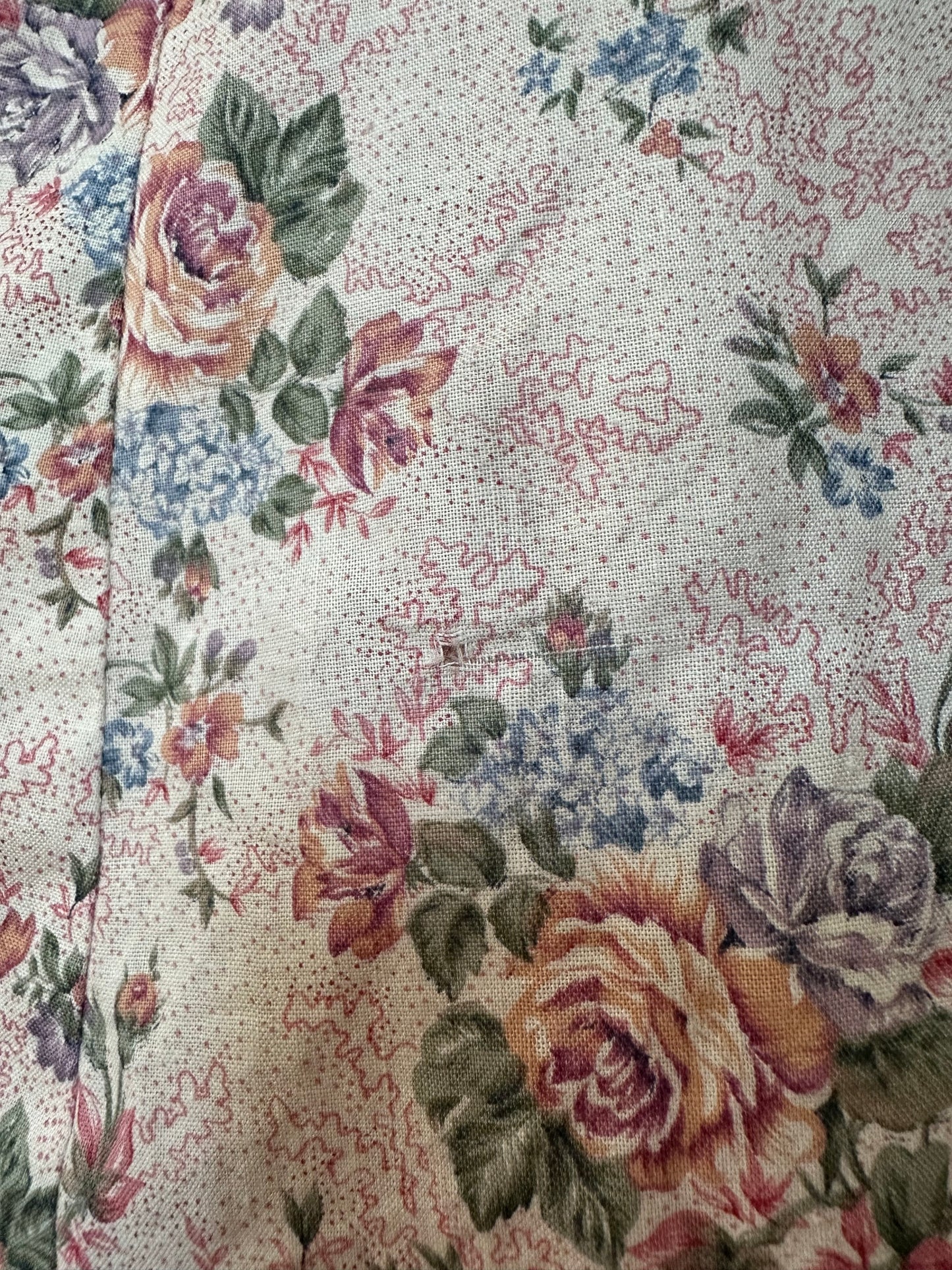 Abito Romantico Vintage Anni ‘80 Höpfner in Cotone con Fiori Tg.38/40