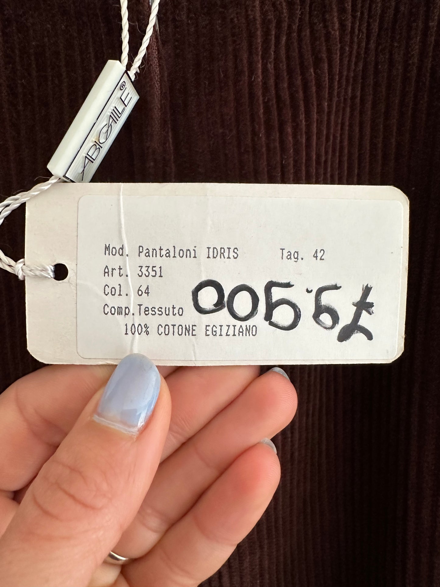 Pantalone Vintage Nuovo in Velluto a Costine Marrone Tg.40