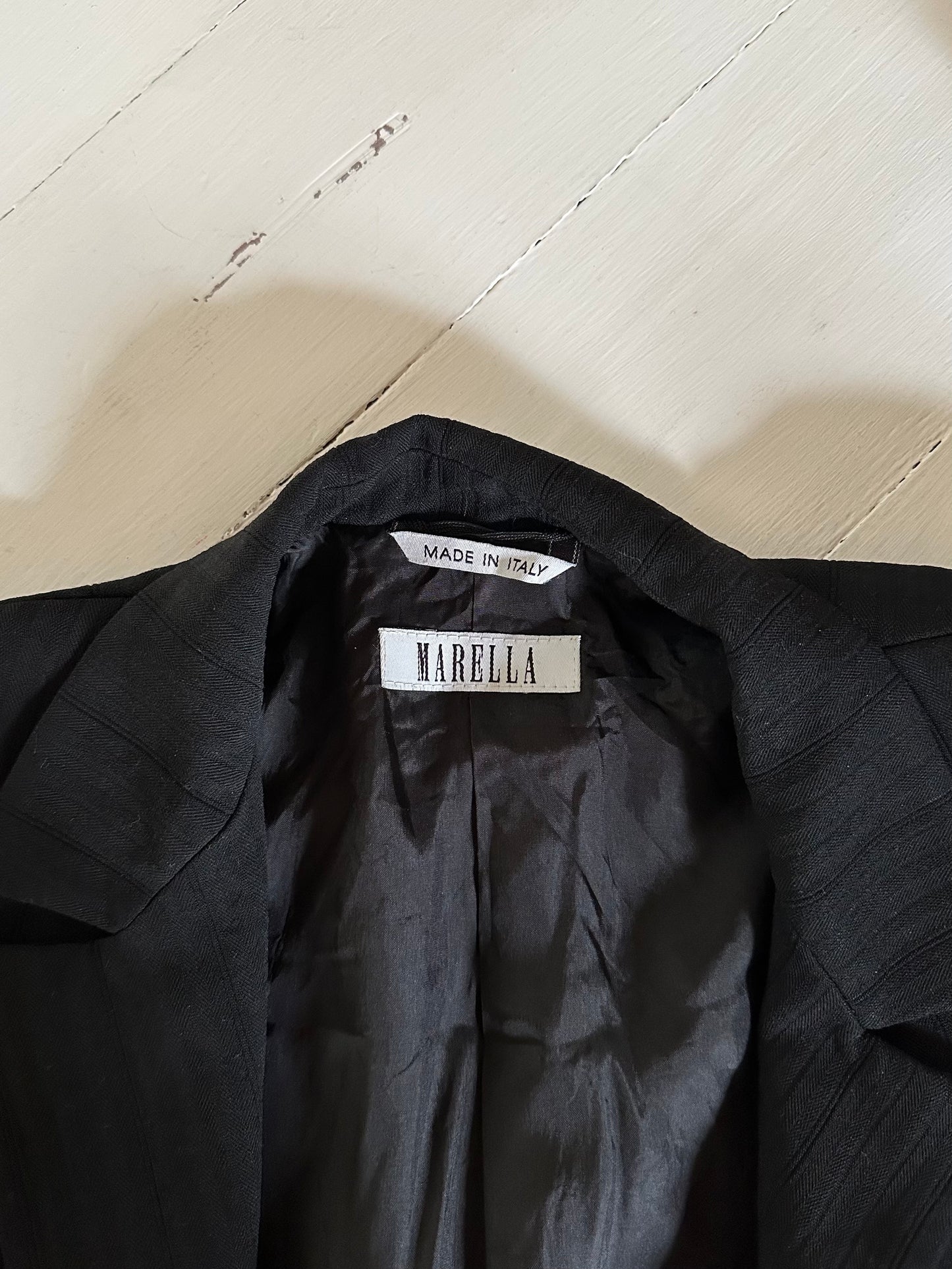 Completo Giacca e Pantalone Marella Anni ‘90 Nero Tg.44