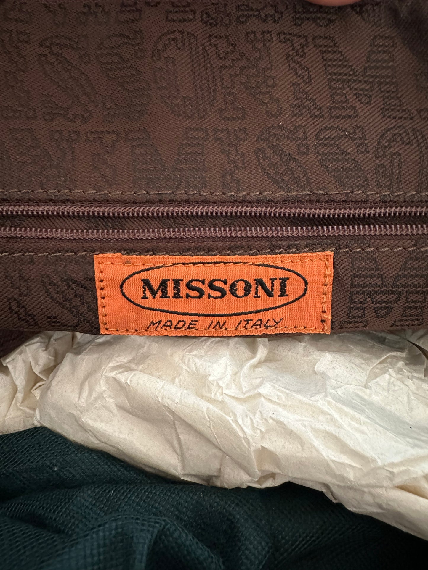 Borsa Missoni Vintage Bauletto in Pelle Borgogna