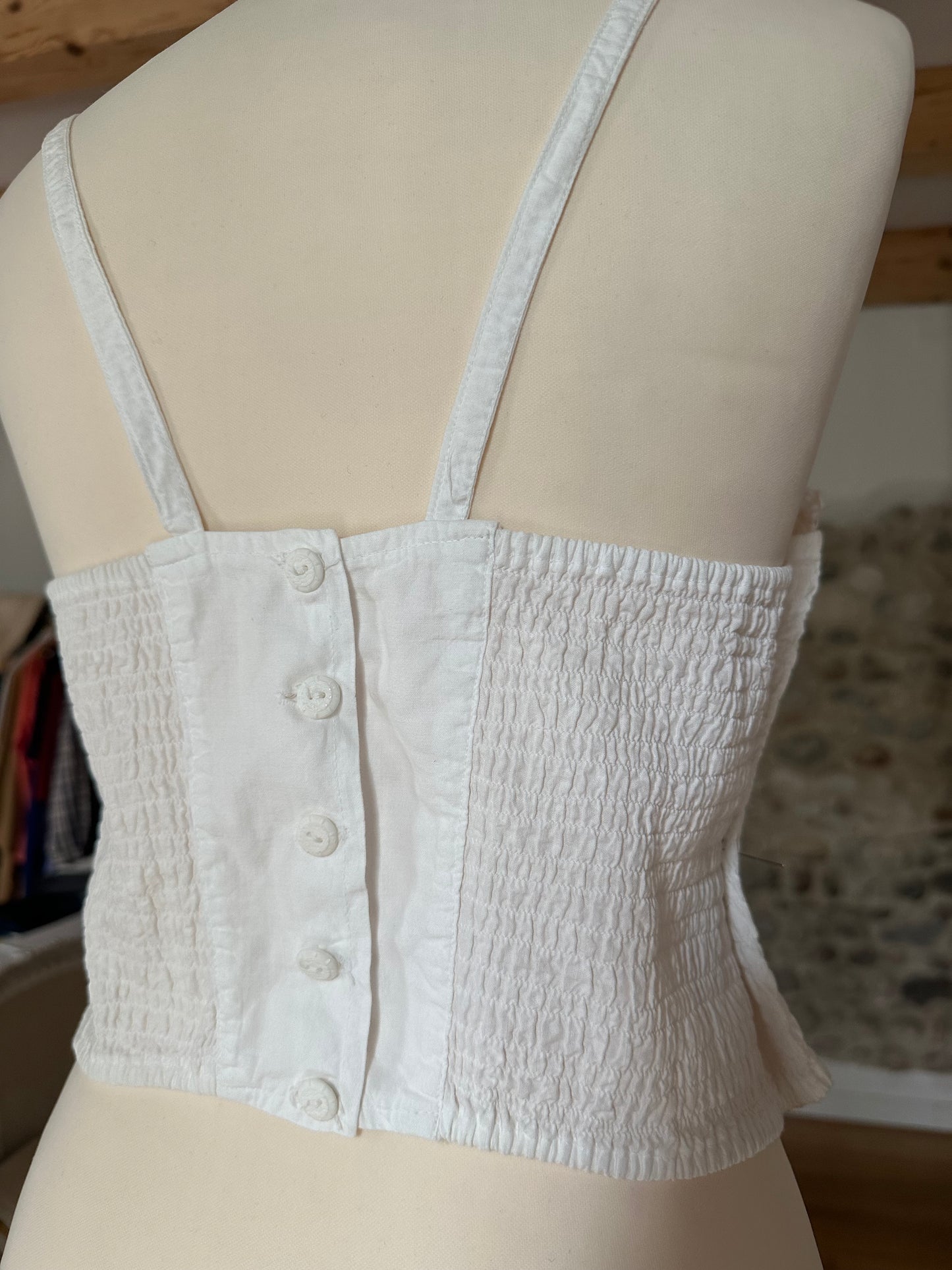 Top Corpetto Anni ‘90 in Cotone Bianco Tg.44/46