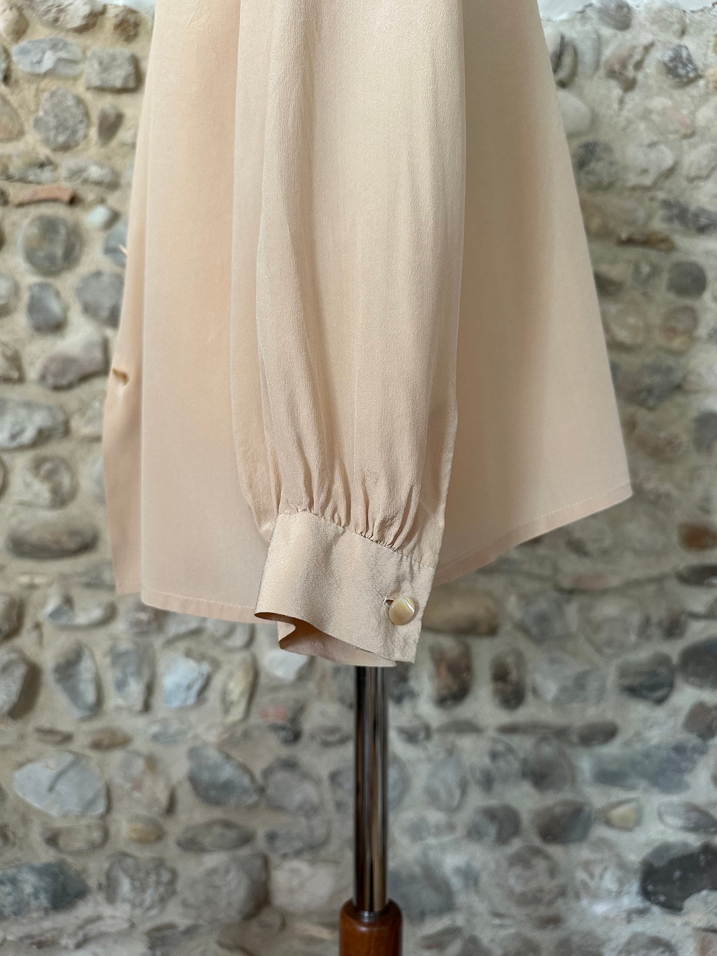 Camicia Vintage Sartoriale in Seta Beige Tg. Fino 50