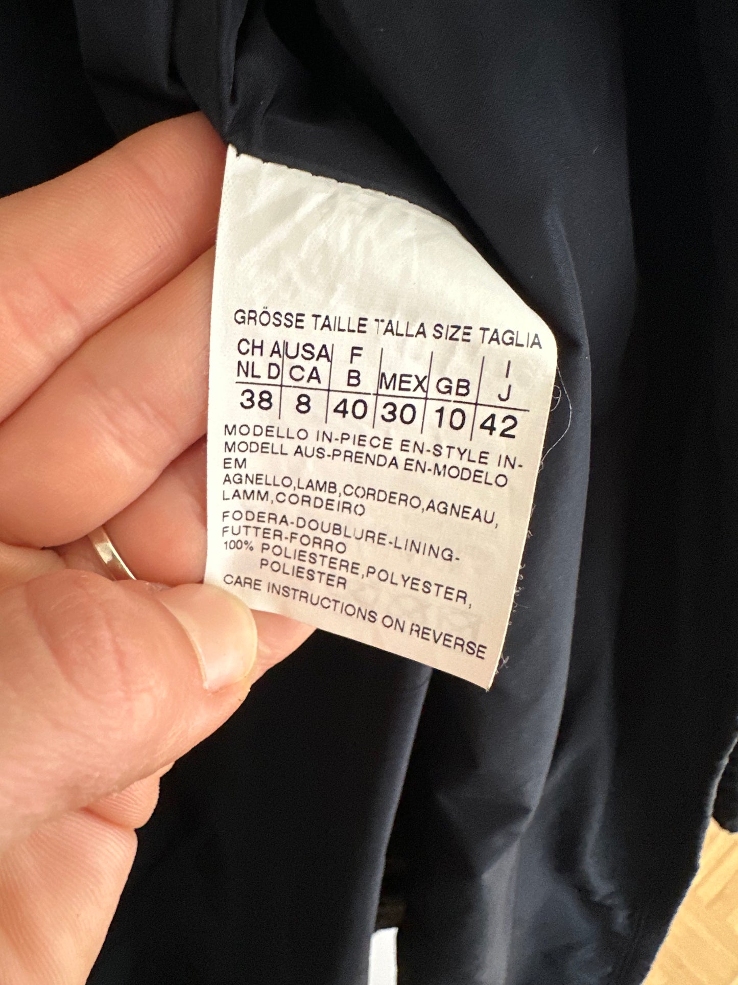 Giacca Lunga ‘S Max Mara in Pelle Scamosciata Intrecciata Blu Tg.40/42