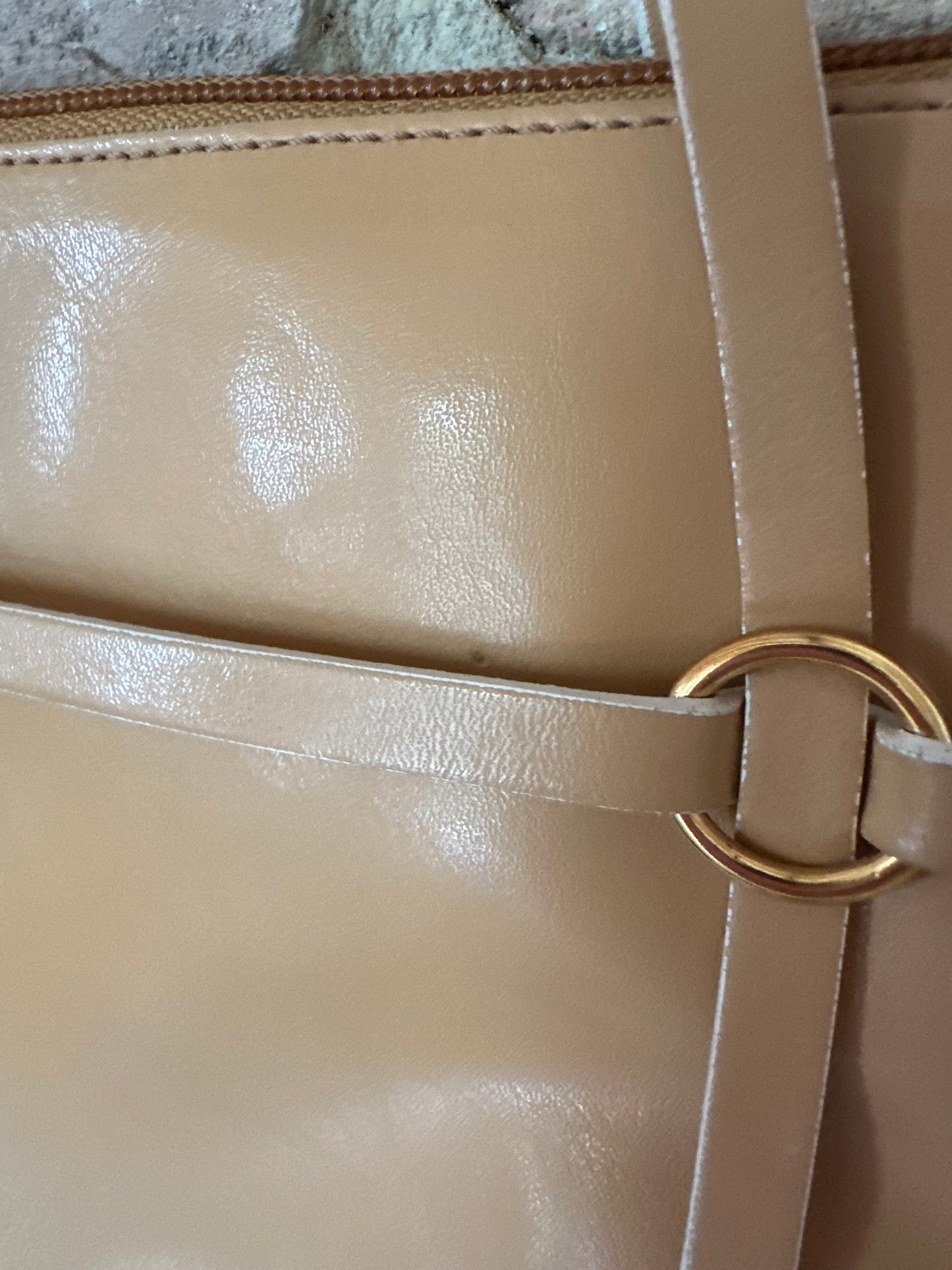Borsa a Spalla Vintage Nannini in Pelle Beige