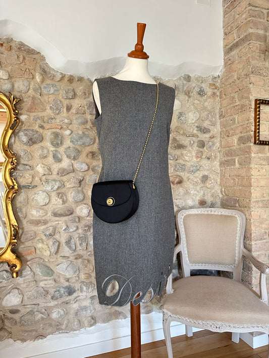 Abito Moschino Couture anni ‘90 in Lana e Cashmere Grigio tg.42/44