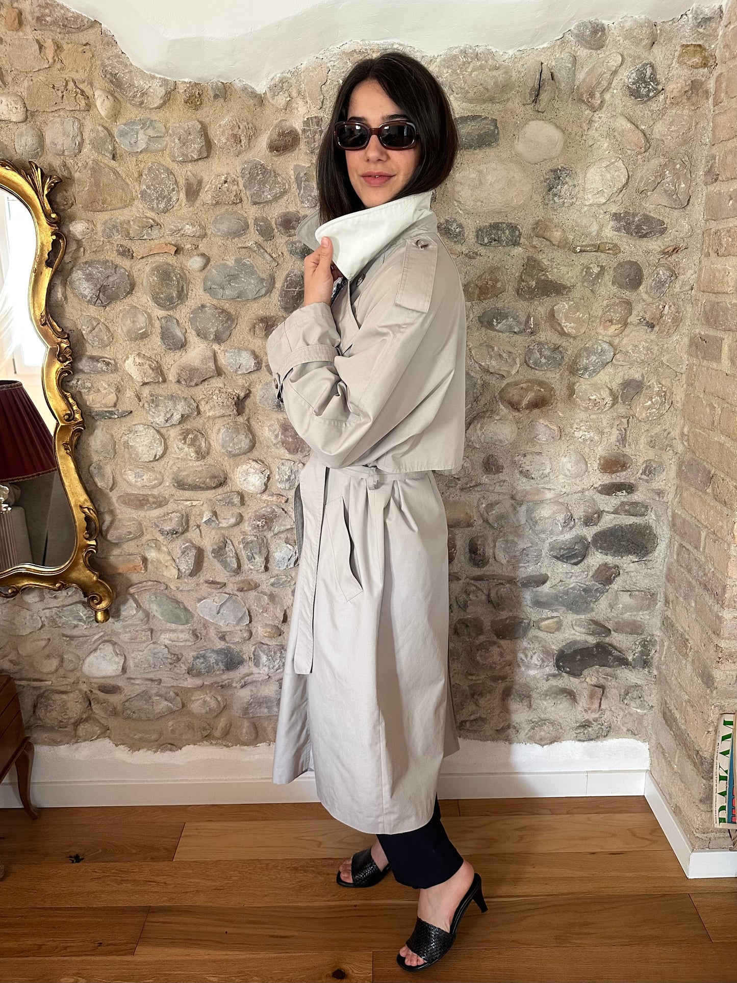 Trench Vintage Classico Grigio Chiaro Tg.Fino 48