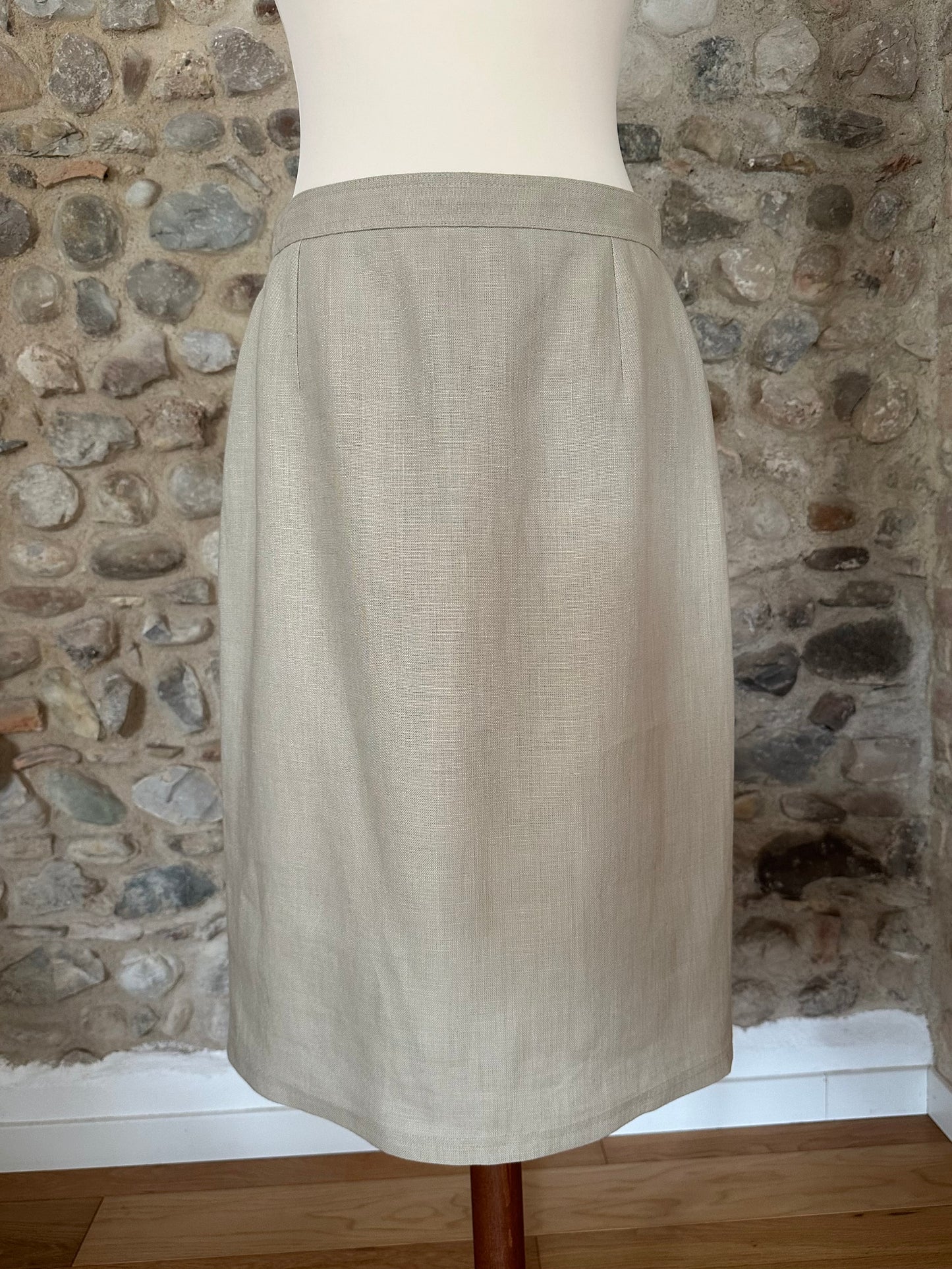Gonna Valentino MissV Vintage Anni ‘80 in Lino Beige Tg.44