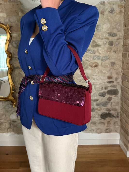 Borsa Lancetti Bordeaux con Paillettes