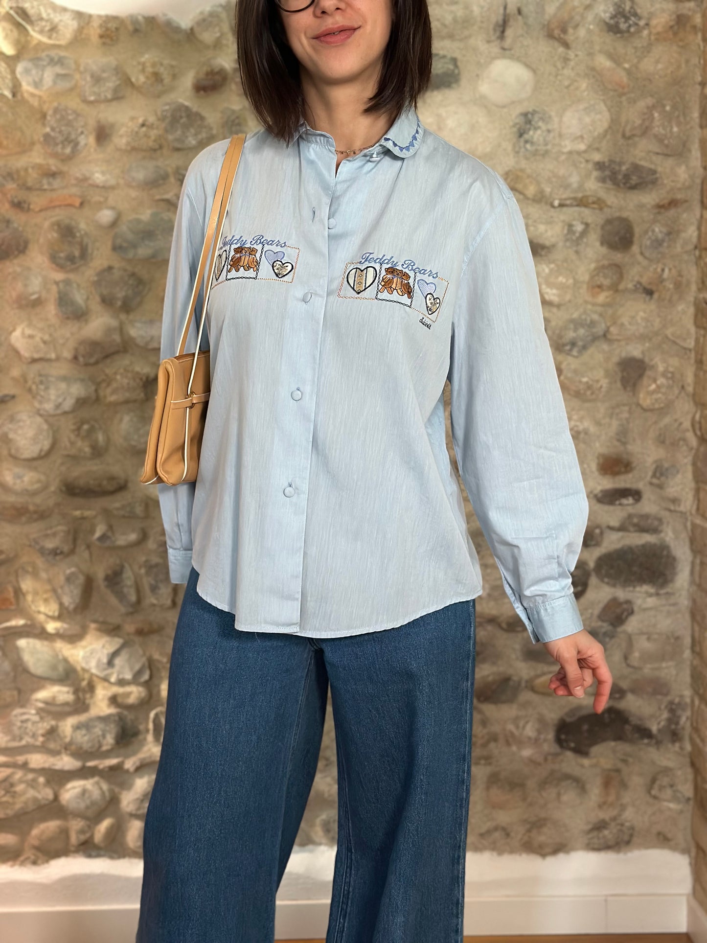 Camicia Vintage Anni ‘90 Dulcinèa in Cotone Azzurro Tg.44/46/48