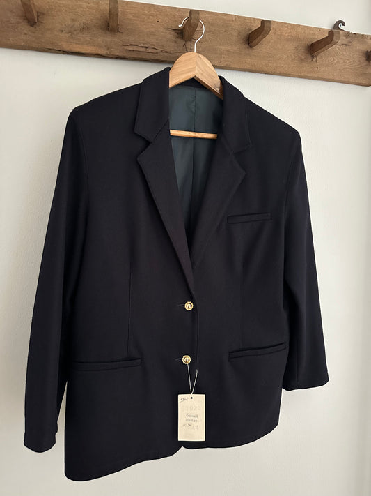 Giacca Vintage Nuova Anni ‘70 in Misto Lana Blu tg.46