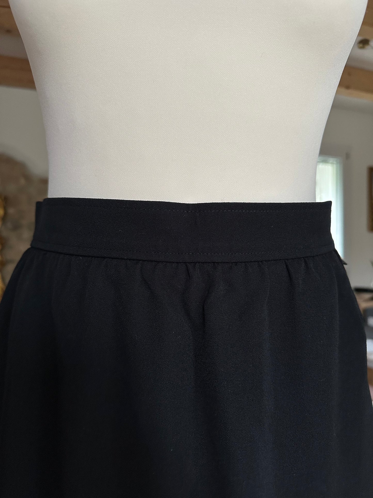 Gonna Saint Laurent Rive Gauche Vintage in Lana Nera Tg.38/40