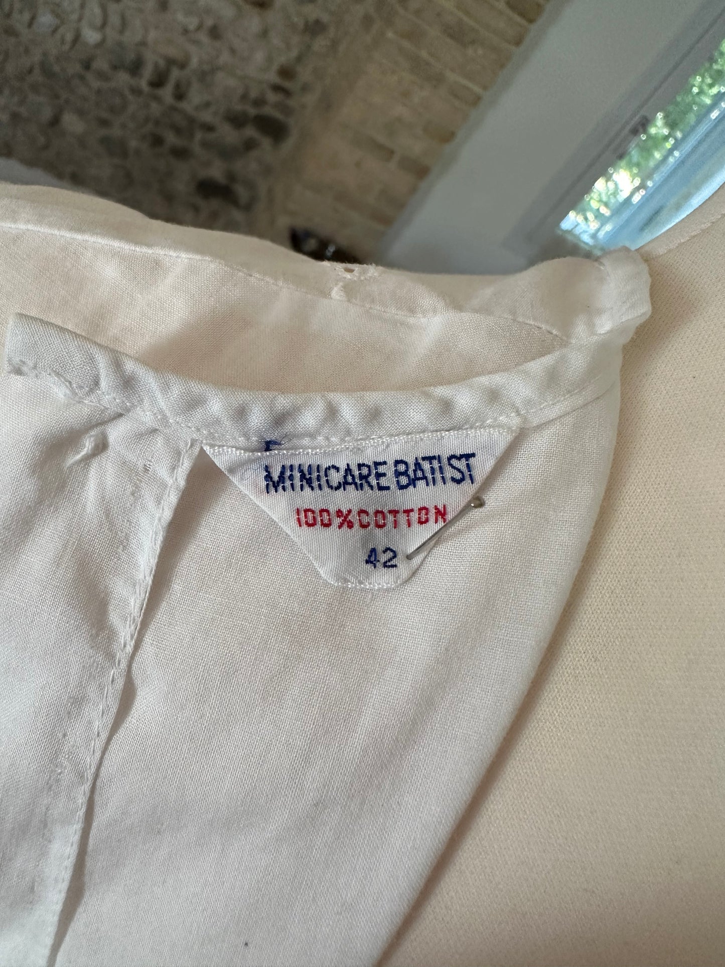 Camicia Anni ‘60 con Fiocco in Cotone Bianca Tg.40/42