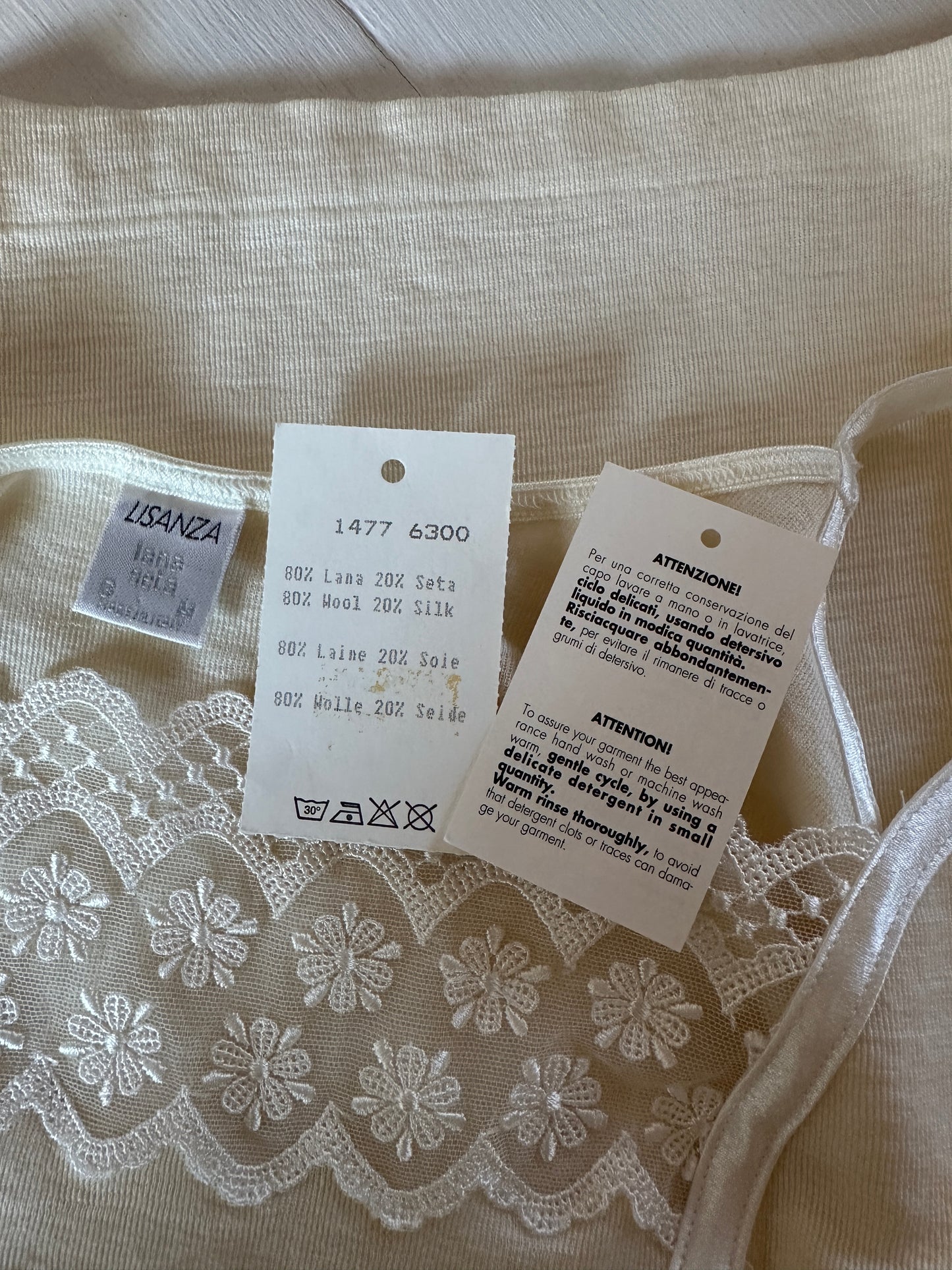 Canotta Intima Lisanza Nuova in Lana e Seta Beige