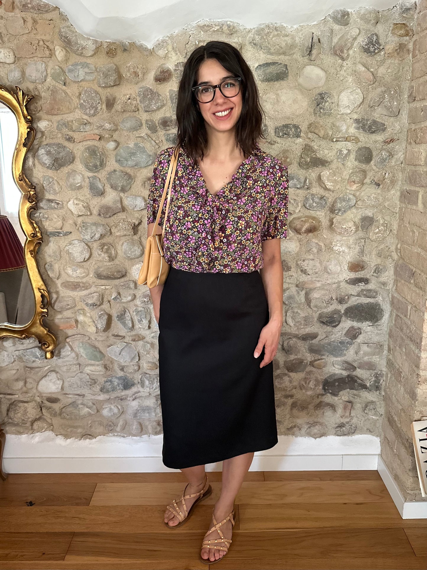 Camicia Vintage Anni ‘70 Sartoriale Fantasia Fiorellini Tg.fino 50