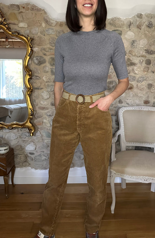 Pantalone Armani Vintage Anni ‘90 in Velluto Cammello Tg.40