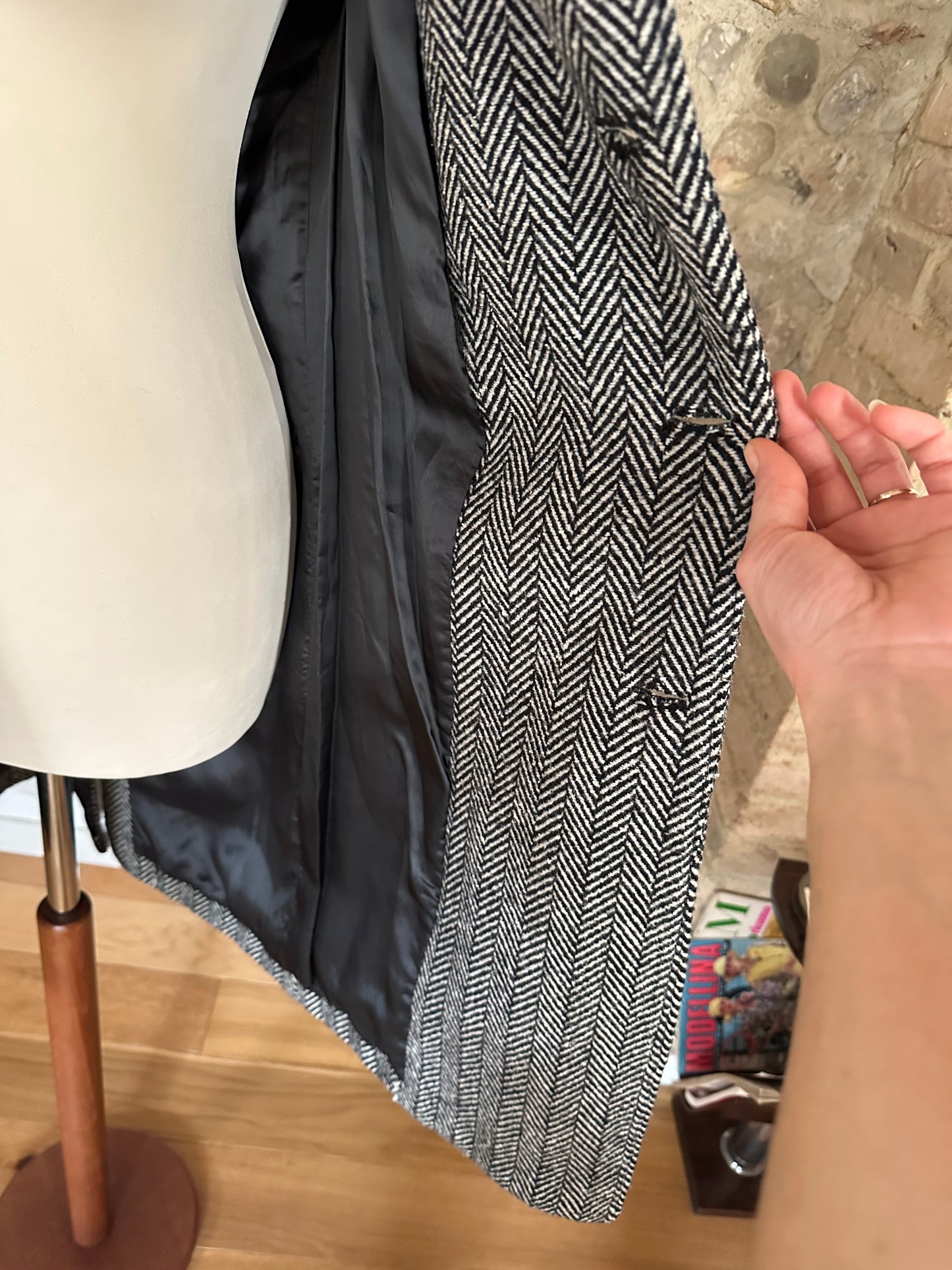 Cappotto Spigato Sartoriale in Misto Lana Tg.42