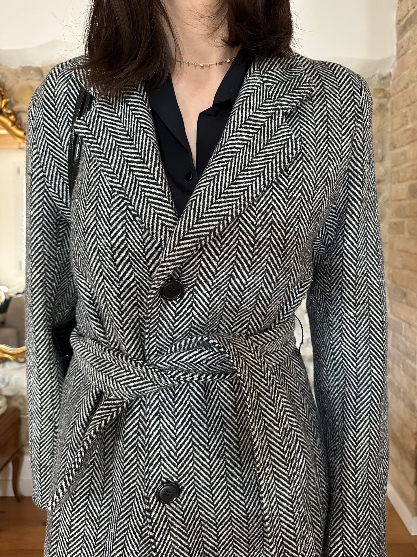 Cappotto Spigato Sartoriale in Misto Lana Tg.42