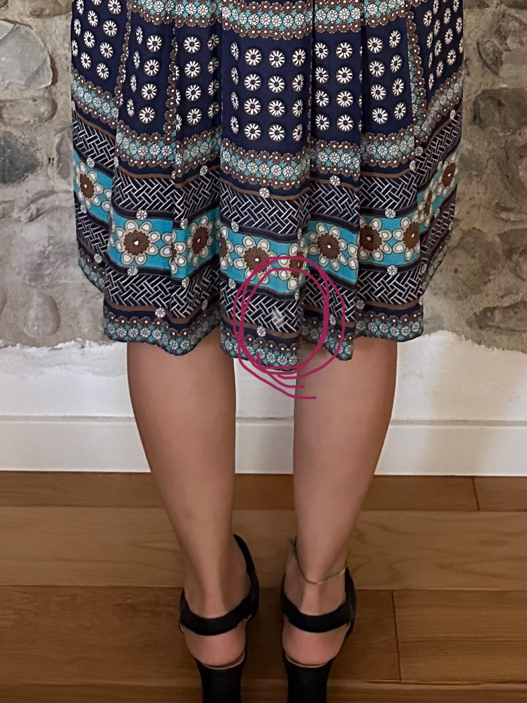 Abito Vintage Anni ‘60 Sartoriale in Seta Blu Tg.46