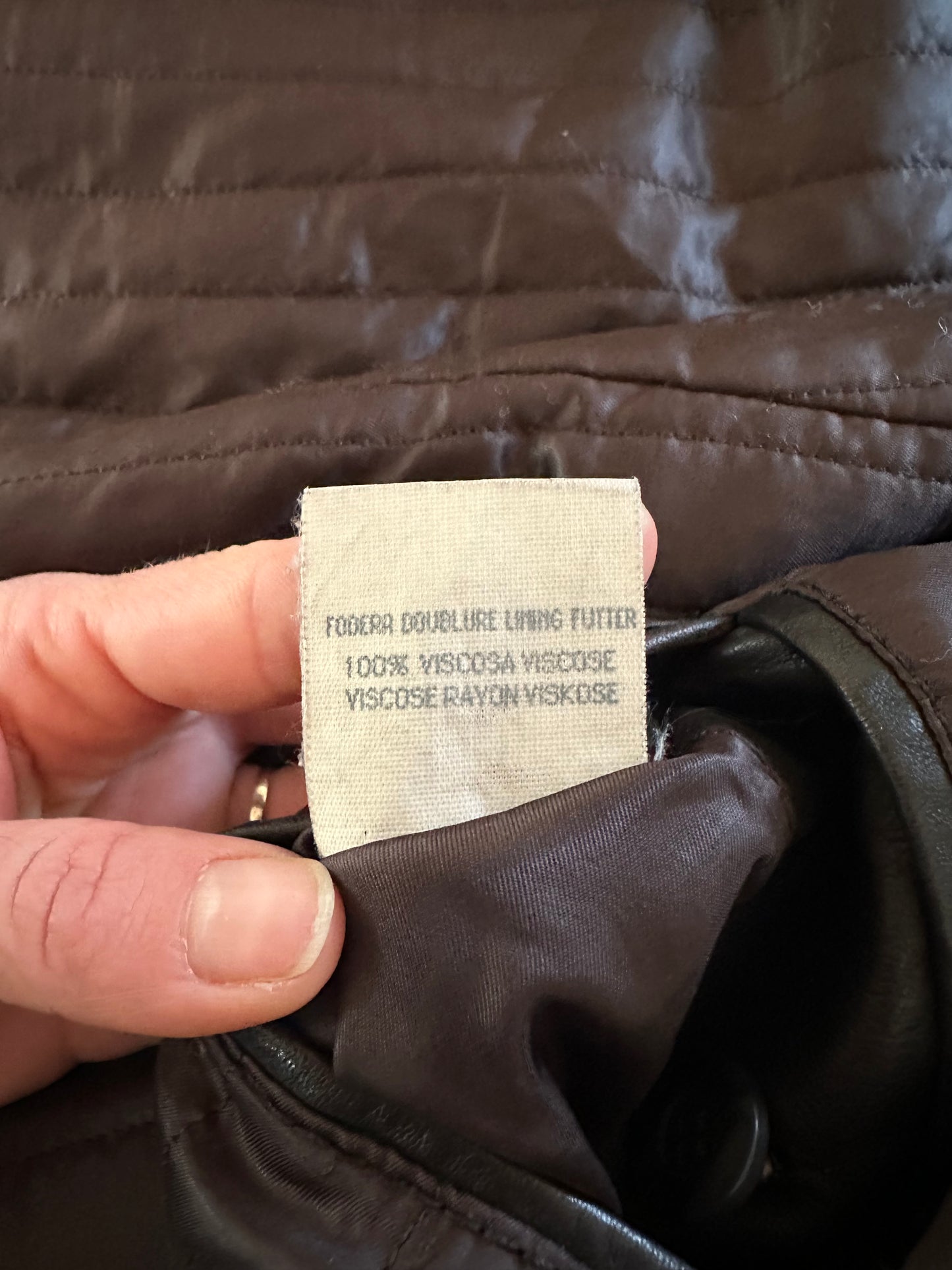 Giubbotto in Pelle Imbottito Testa di Moro Tg.50/52