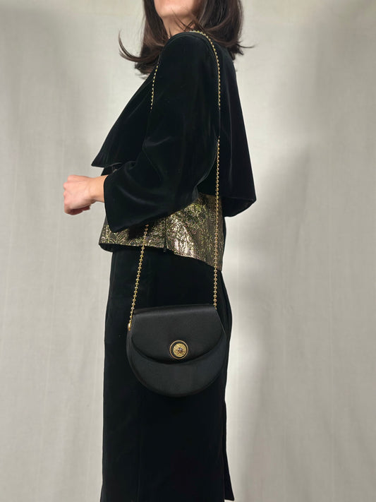 Borsa Rodo Anni ‘80 in Seta Nera