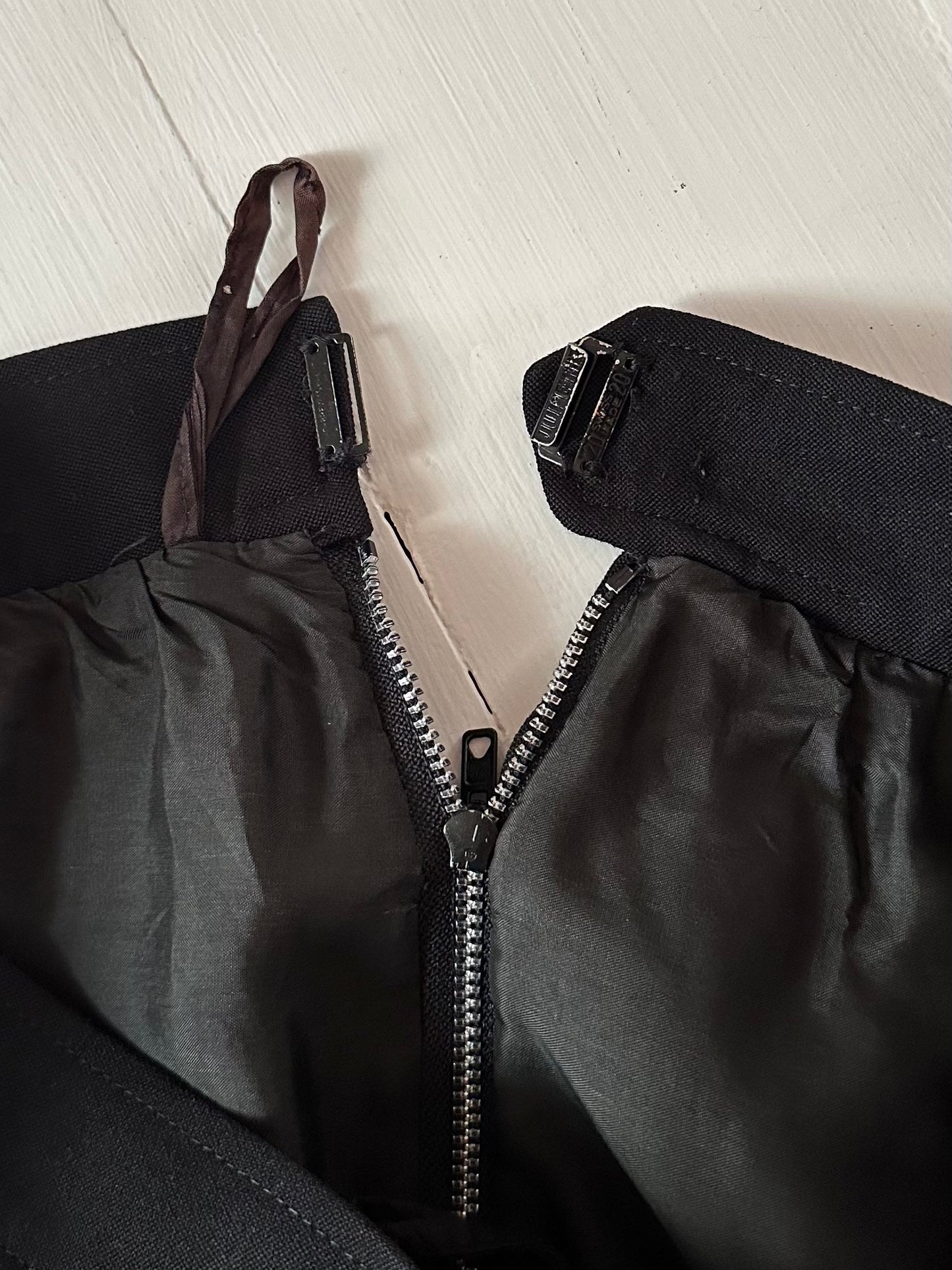 Gonna Saint Laurent Rive Gauche Vintage in Lana Nera Tg.38/40