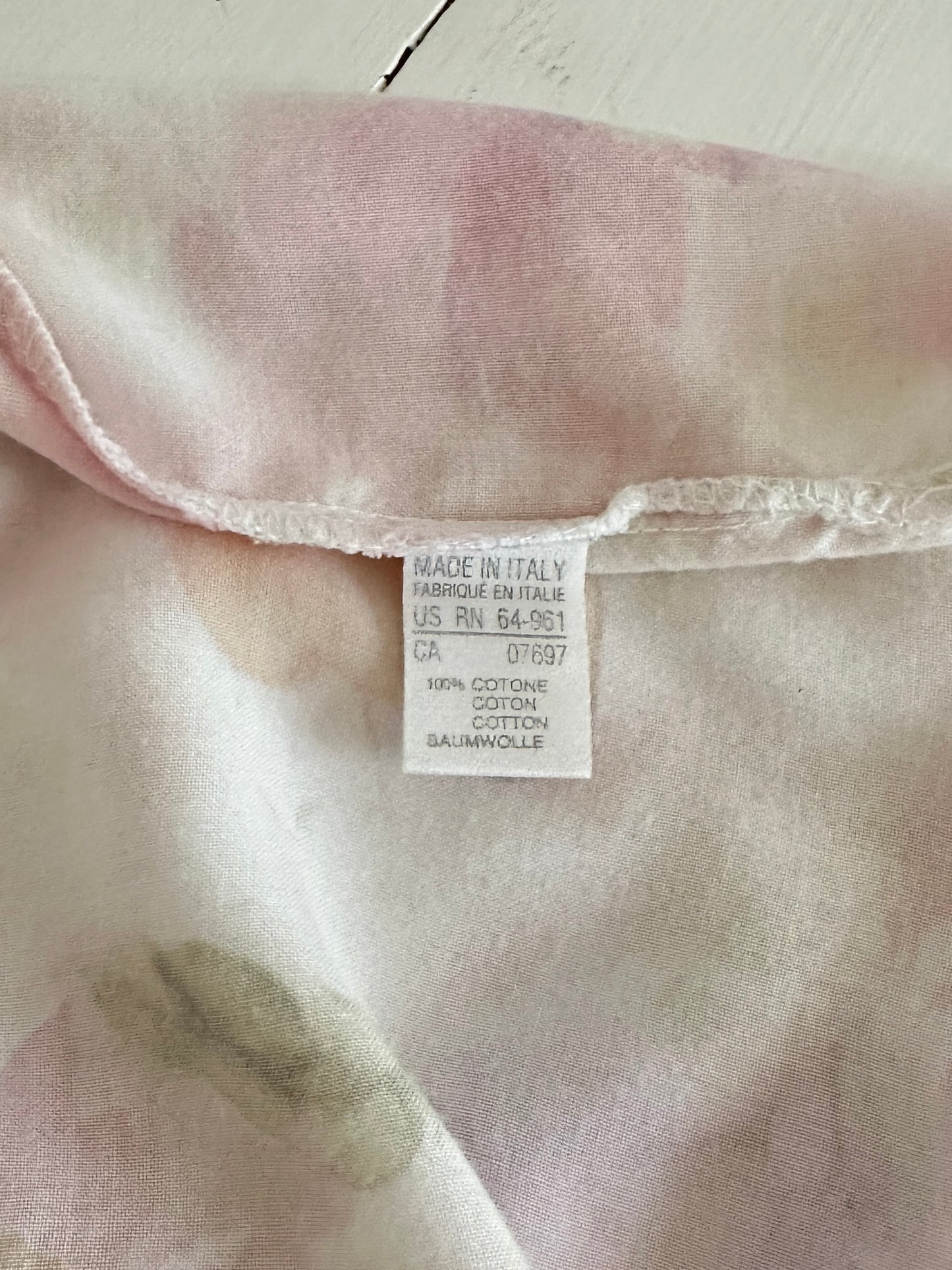 Camicia Benetton Fiori Pastello Anni Novanta Tg.44/46