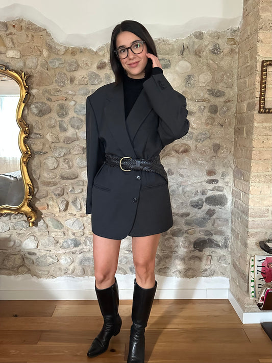 Giacca Vintage Ferré Studio 0001 Anni ‘90 in Lana Grigia Tg.fino 52