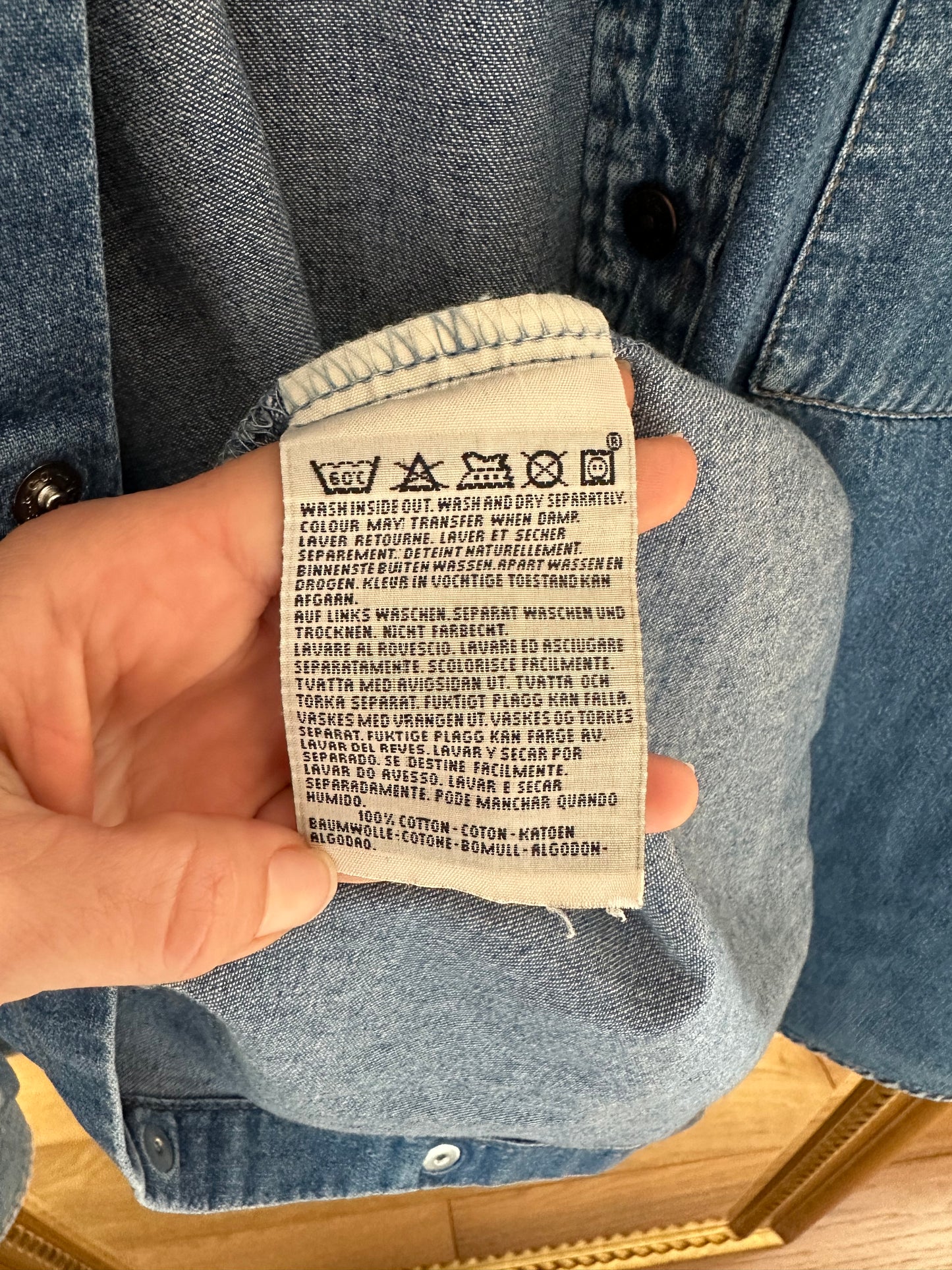 Camicia Levi’s Vintage Orange Tab in Jeans 1993 Tg.fino 50