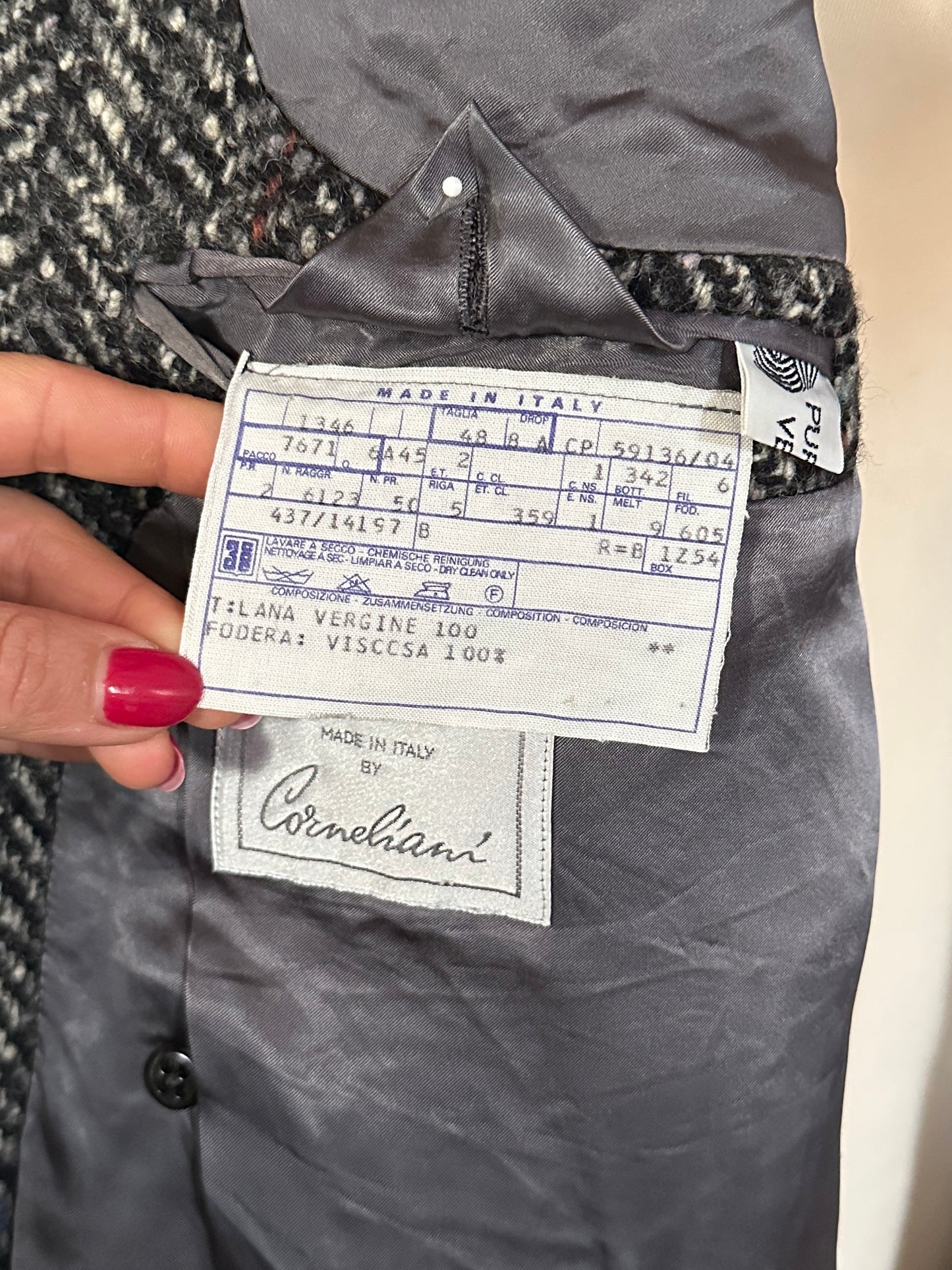 Cappotto Corneliani Vintage Anni ‘80 in Lana Spigata