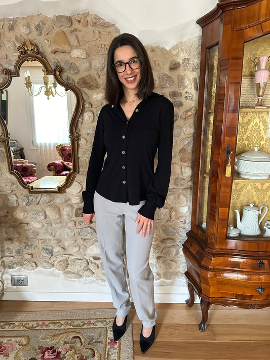 Camicia Malìparmi Misto Lana Nera tg.42/44