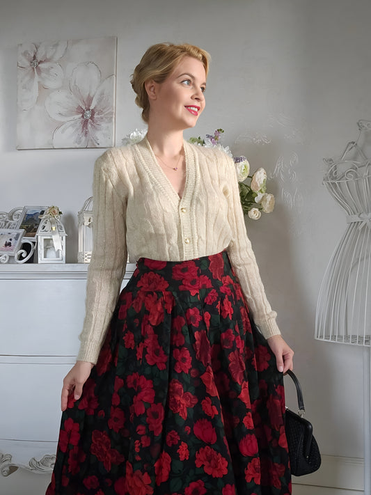 Cardigan I Leonidi Anni ‘80 Misto Mohair Beige e Oro Tg.42/44