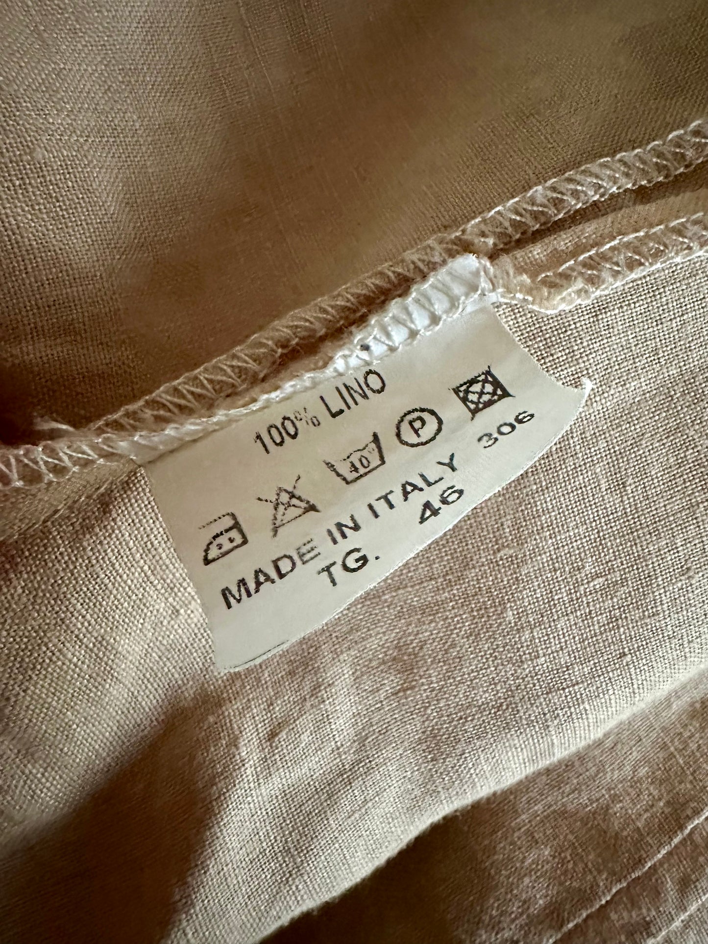 Camicia Ebert in Lino Color Sabbia Tg.42/44