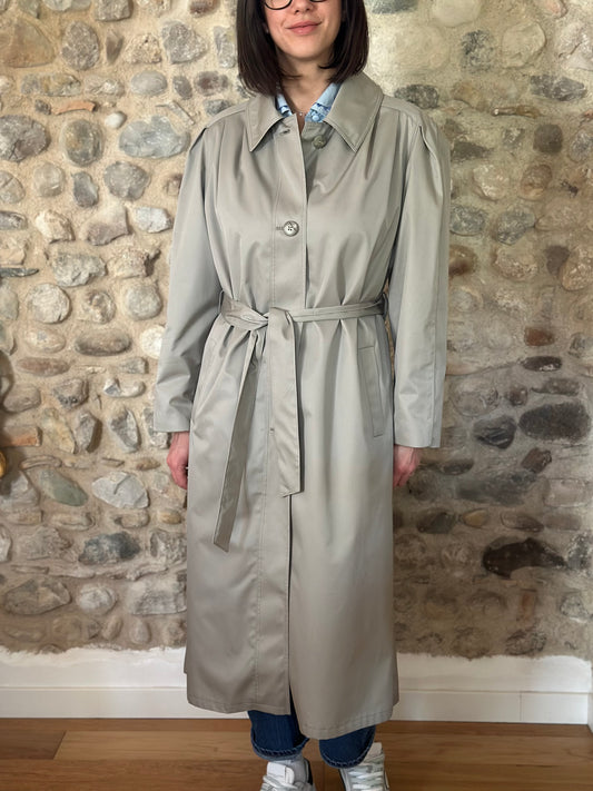 Trench Lungo Vintage Nino Anni ‘80 Grigio Perla Tg.fino 50