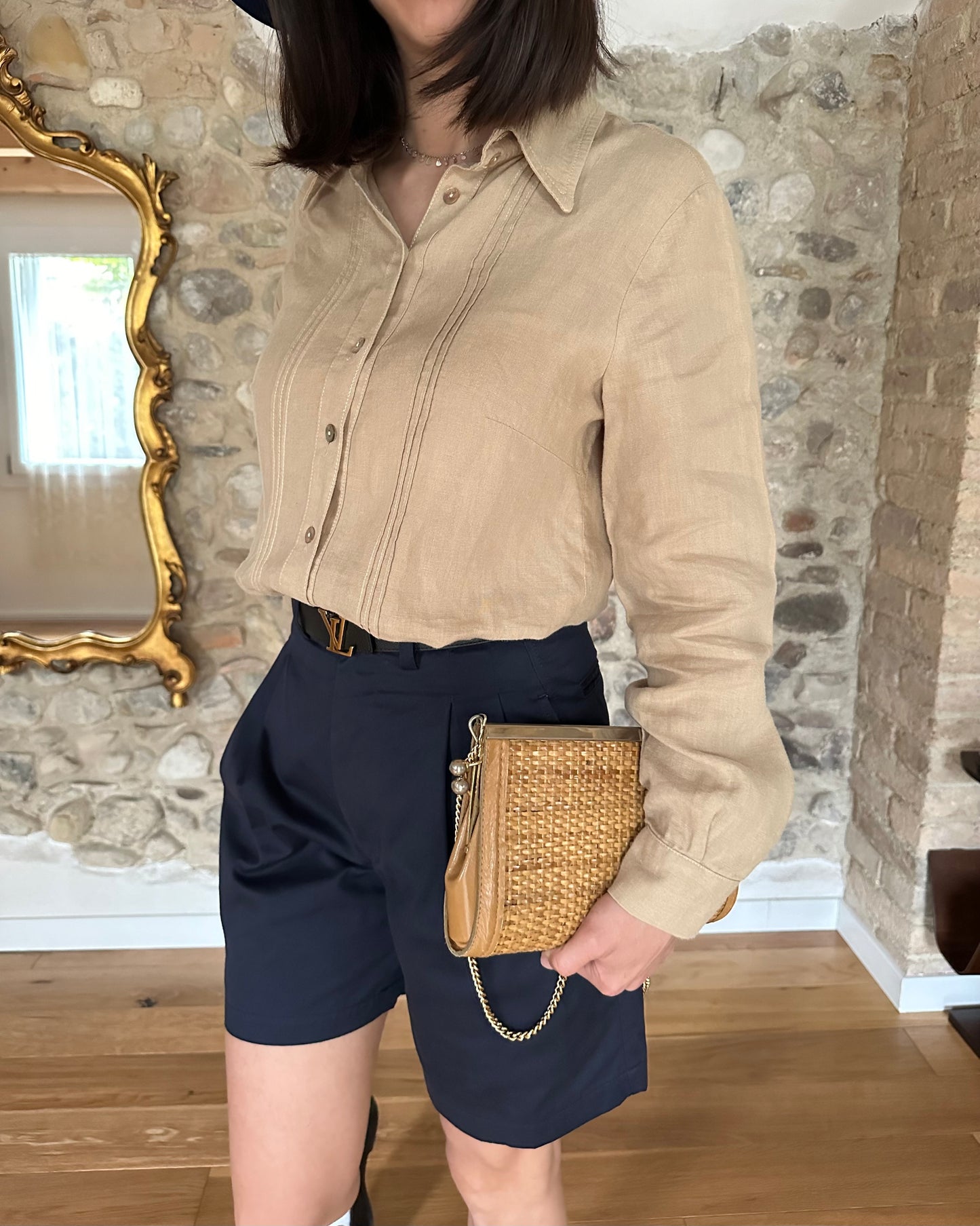 Camicia Ebert in Lino Color Sabbia Tg.42/44